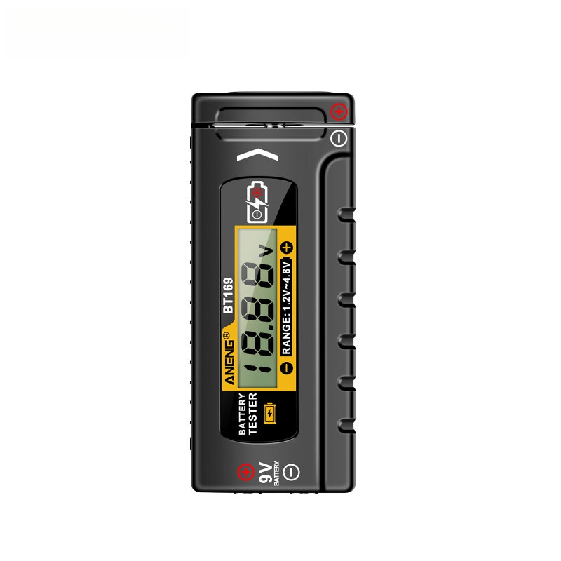 BT169 Universal Digital Battery Tester for 3.7V Lithium & 1.5V/9V Households, LCD Display Battery Power Analyzer for AA AAA C D 18650 21700 Button Cells, Compact Portable Diagnostic Tool - Image 1