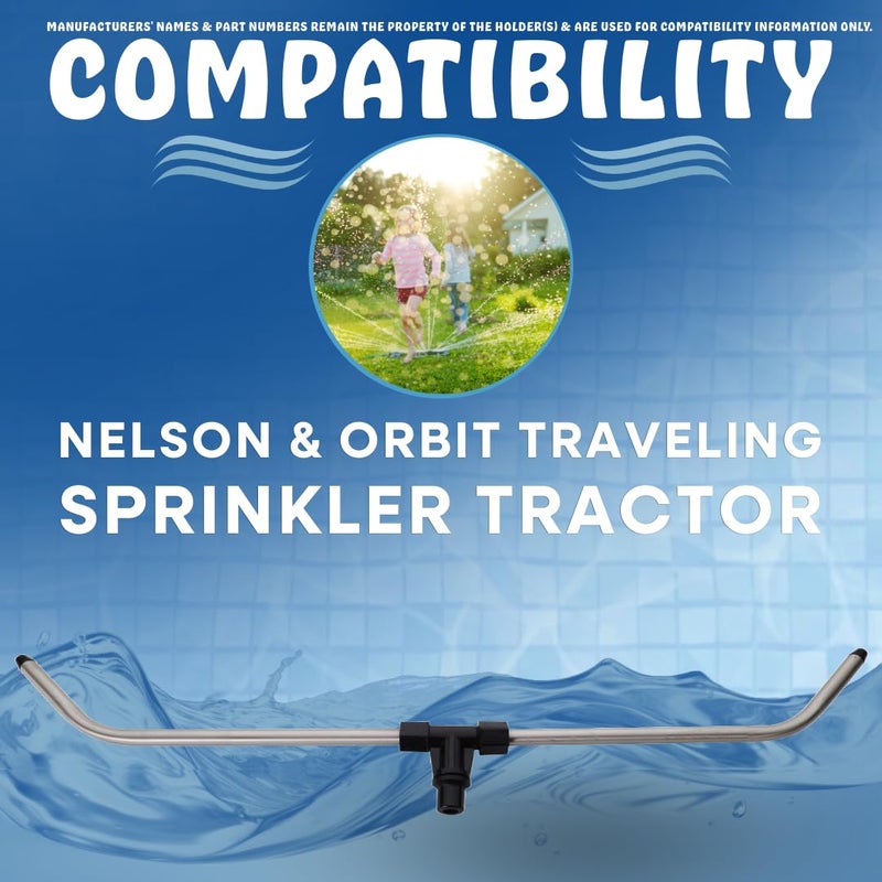 Poolzilla 2 Pack Sprinkler Arms & Tee Replacement Assembly - Compatible with Nelson & Orbit Traveling Sprinkler Tractor - Aluminum Arms & Tee Repair Kit - Image 3