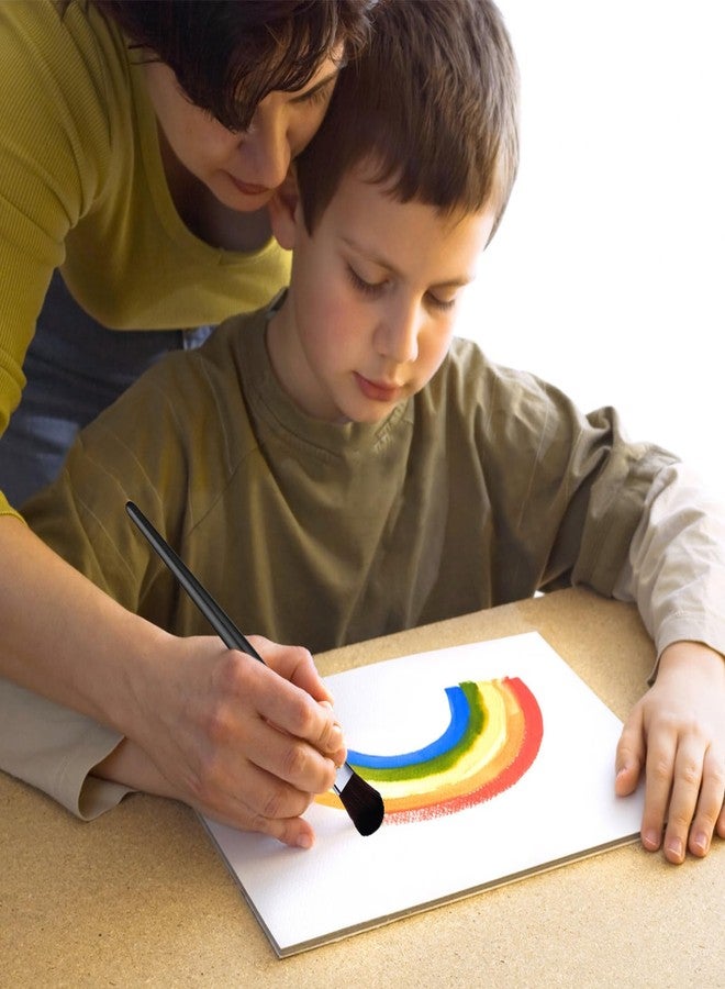 Prasacco 10 Pcs Mop Brush for Acrylic Painting 1 Inch Oval Blending Brushes Artist Paint Brushes for Acrylic Watercolor Oil Painting Face Body Art - Image 5