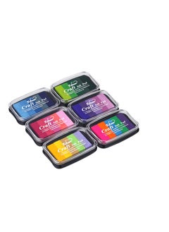 Excefore Craft Large Ink Pad for Rubber Stamps Washable Safe Stamp Pads for Kids Non-Toxic Set of 6 DIY Multicolor Rainbow Ink Pads in 30 Colors  - Image 1