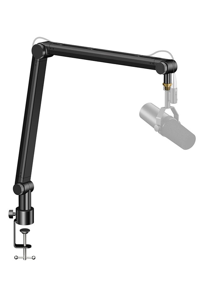 WALALLA Professional Scissor Arm Mic Stand - Compact Suspension Boom with Wide Compatibility for Shure SM7B/Blue Yeti/HyperX QuadCast/Elgato Wave, Studio-Grade Adjustment, Cable Holder - Image 1