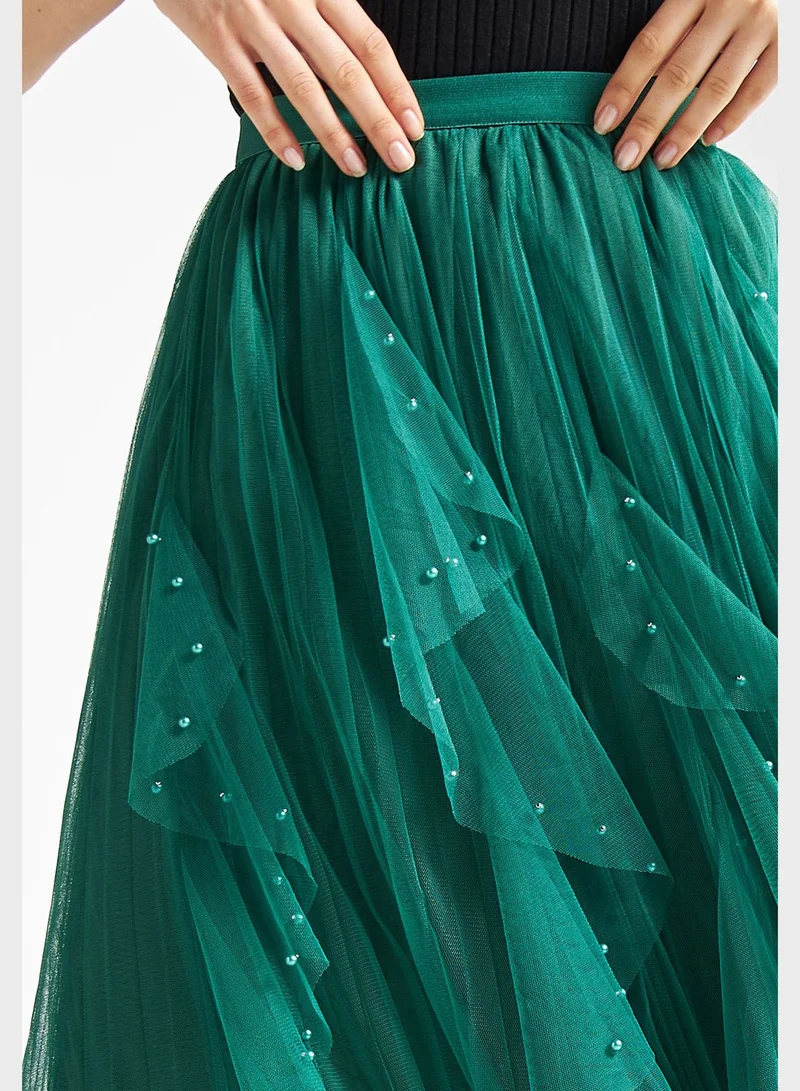 FAV Embellished Pleated Skirt