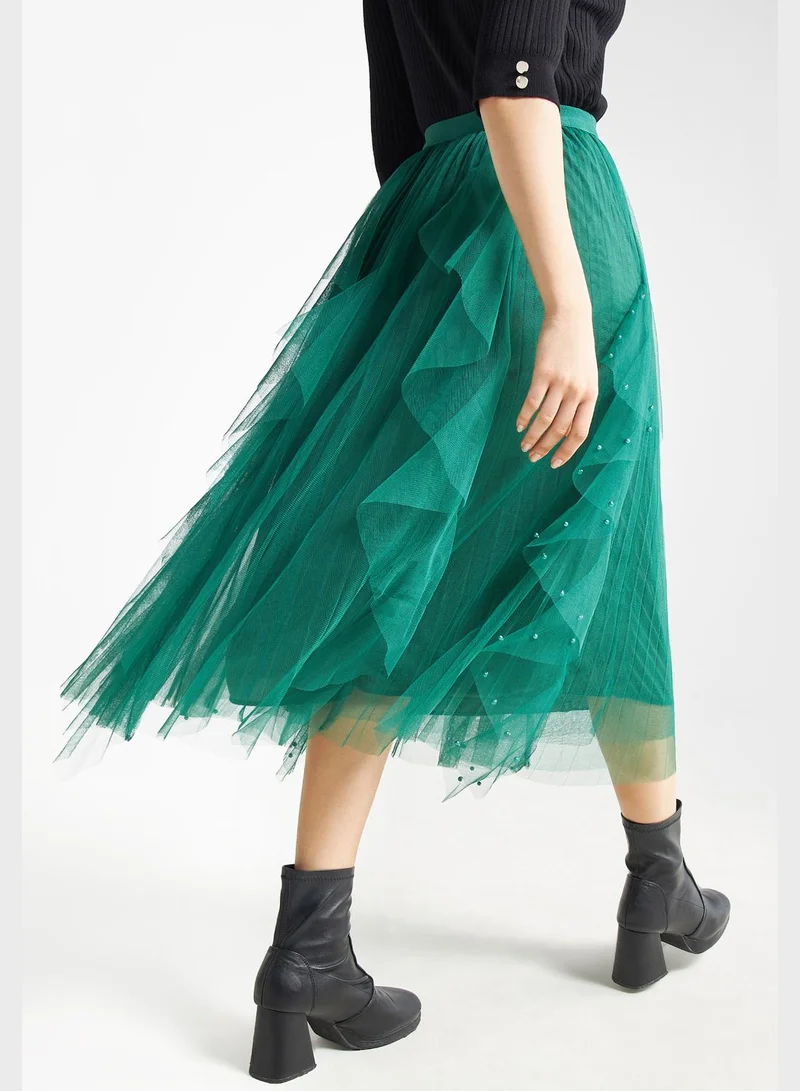 FAV Embellished Pleated Skirt