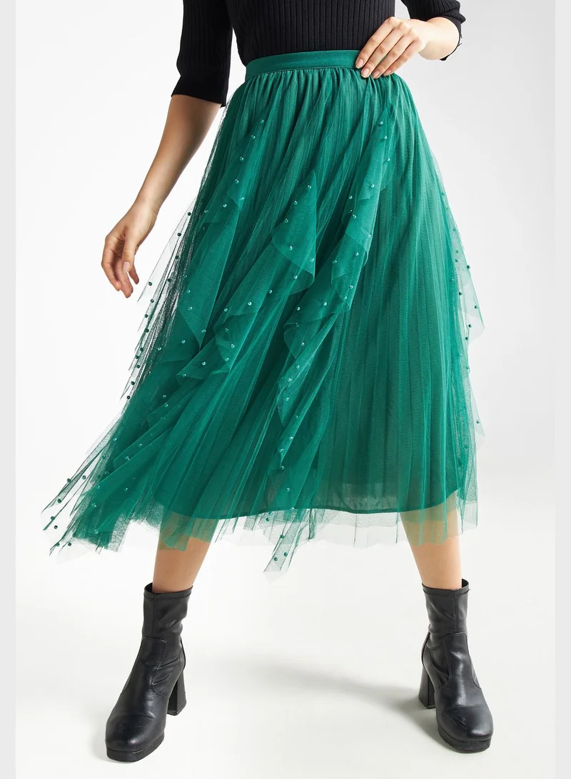 FAV Embellished Pleated Skirt