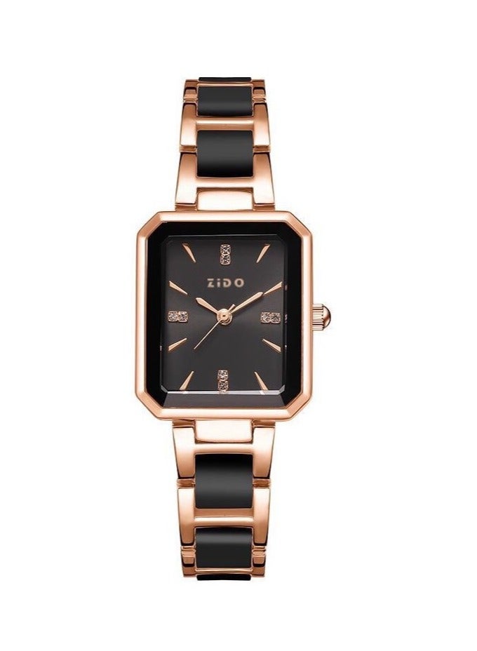 ZIDO Women's Fashion Quartz Watch with Jewelry Set Rose Gold - Black - Image 3