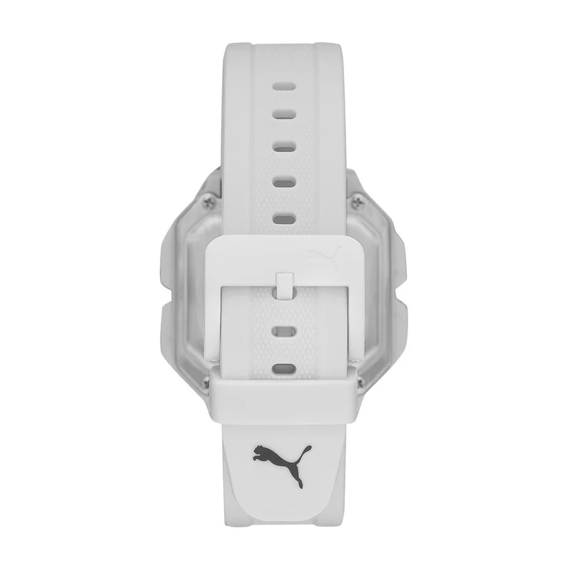 PUMA Men's Digital Watch With White Rubber Strap - 3 ATM - PU P5018