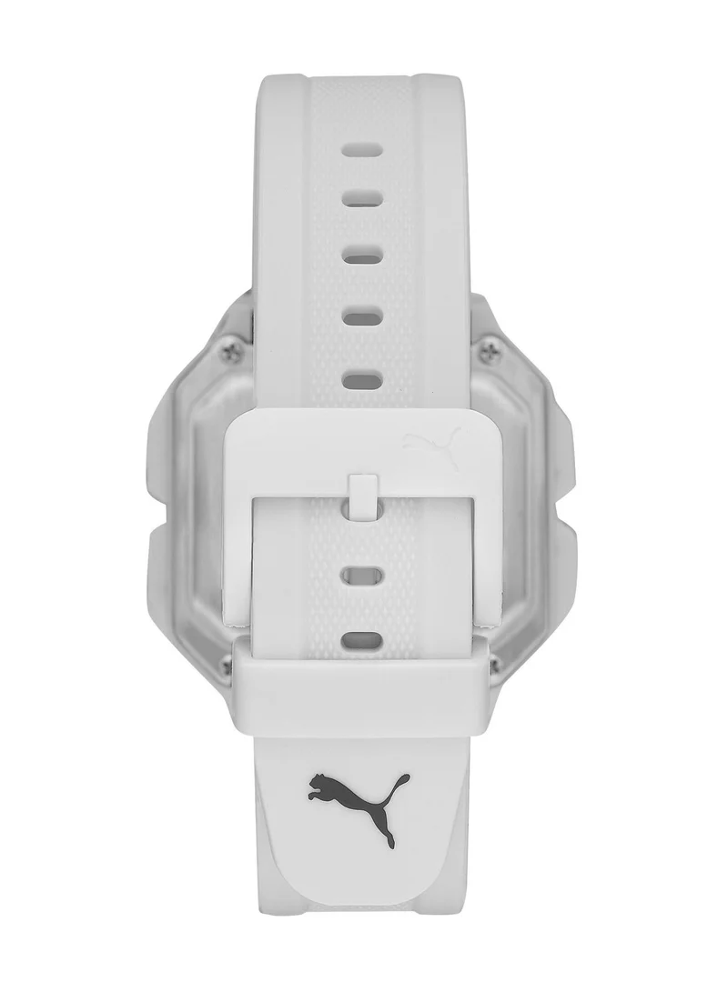 PUMA Men's Digital Watch With White Rubber Strap - 3 ATM - PU P5018