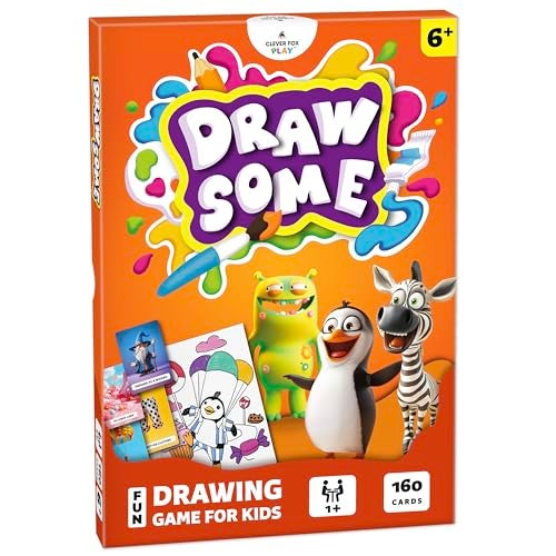 Clever Fox Play Clever Fox Drawsome Drawing Game for Creative Kids 160 Prompt Cards with Characters Actions Styles Places to Spark Imagination Fun Single Player Family Art Game with Painting Ideas - Image 1