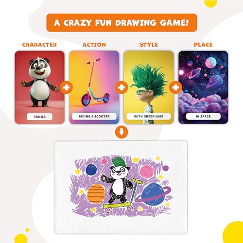 Clever Fox Play Clever Fox Drawsome Drawing Game for Creative Kids 160 Prompt Cards with Characters Actions Styles Places to Spark Imagination Fun Single Player Family Art Game with Painting Ideas - Image 5