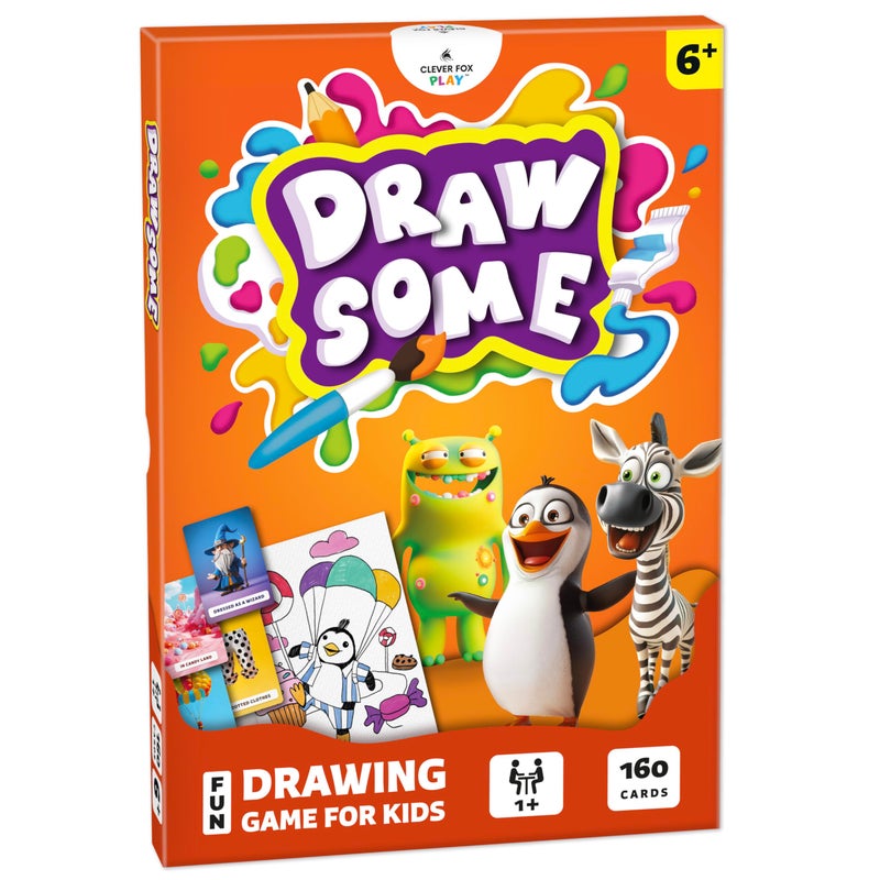 Clever Fox Play Clever Fox Drawsome Drawing Game for Creative Kids 160 Prompt Cards with Characters Actions Styles Places to Spark Imagination Fun Single Player Family Art Game with Painting Ideas - Image 2