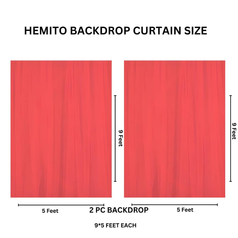 Hemito 6 Pc Cabana Tent for Birthday Decoration Canopy Tent for Decortion Outdoor Bedroom with Led Fairy Light Hook and Ribbon for BirthdaysChristmasAnniversary Red - Image 4