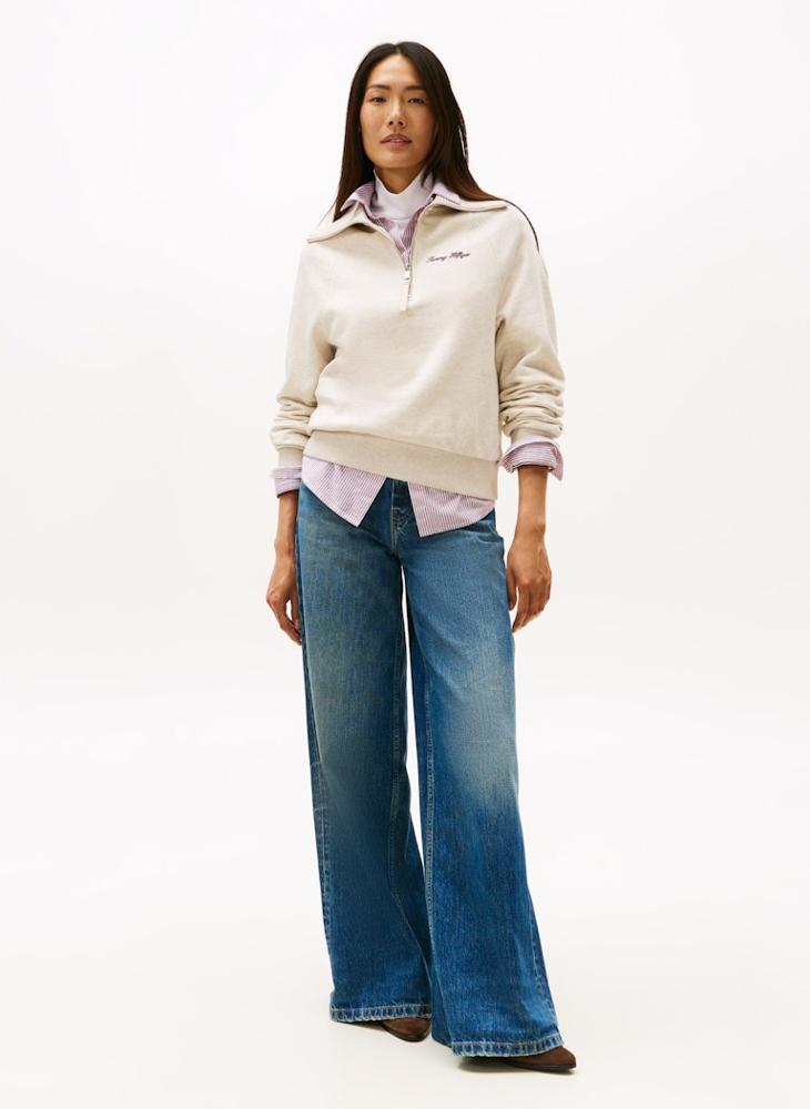 TOMMY HILFIGER Logo Half Zip Sweatshirt - Image 4