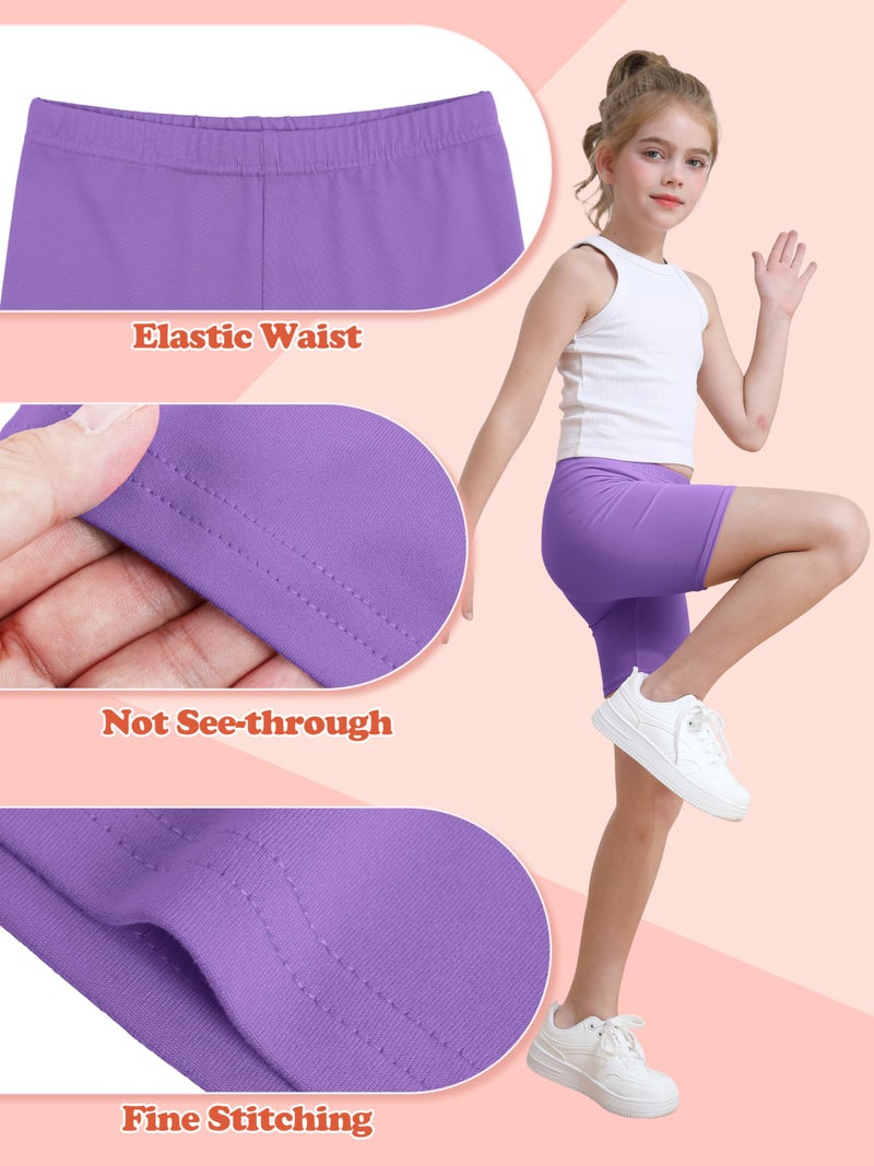 Resinta 6 Pack Girls Bike Shorts Under Dress Dance Cartwheel Shorts for Toddler Kids Summer Clothes Multicolor - Image 3
