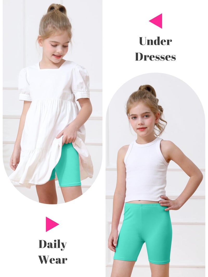 Resinta 6 Pack Girls Bike Shorts Under Dress Dance Cartwheel Shorts for Toddler Kids Summer Clothes Multicolor - Image 4
