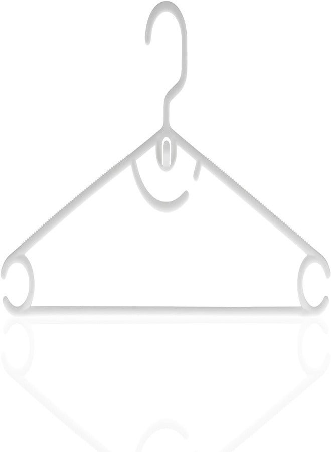 Feelings FEELINGS Plastic Arch Hanger Non-Slip Clothes Hanger With Notches, Hangers For Wardrobe, Cloth Display Rack For Space Saving Closet Storage Organizer, Plastic Clothes Hanger 48Pcs, White - Image 1