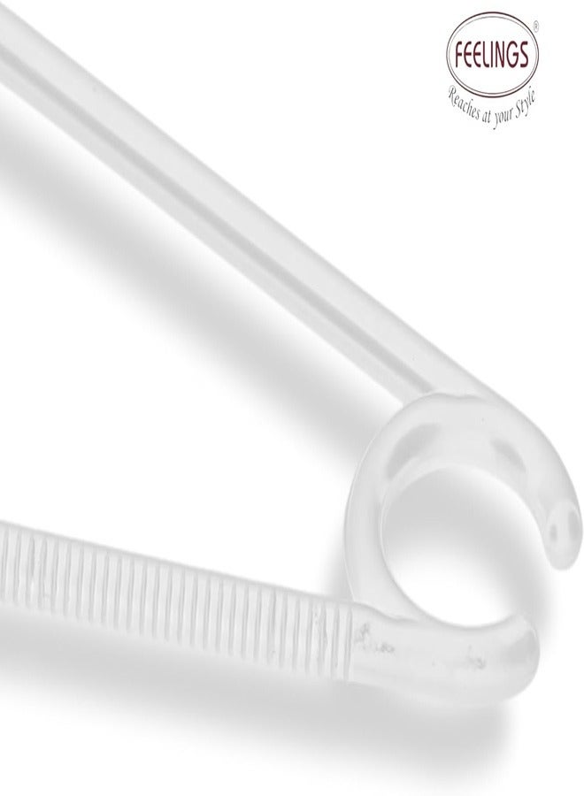 Feelings FEELINGS Plastic Arch Hanger Non-Slip Clothes Hanger With Notches, Hangers For Wardrobe, Cloth Display Rack For Space Saving Closet Storage Organizer, Plastic Clothes Hanger 48Pcs, White - Image 5
