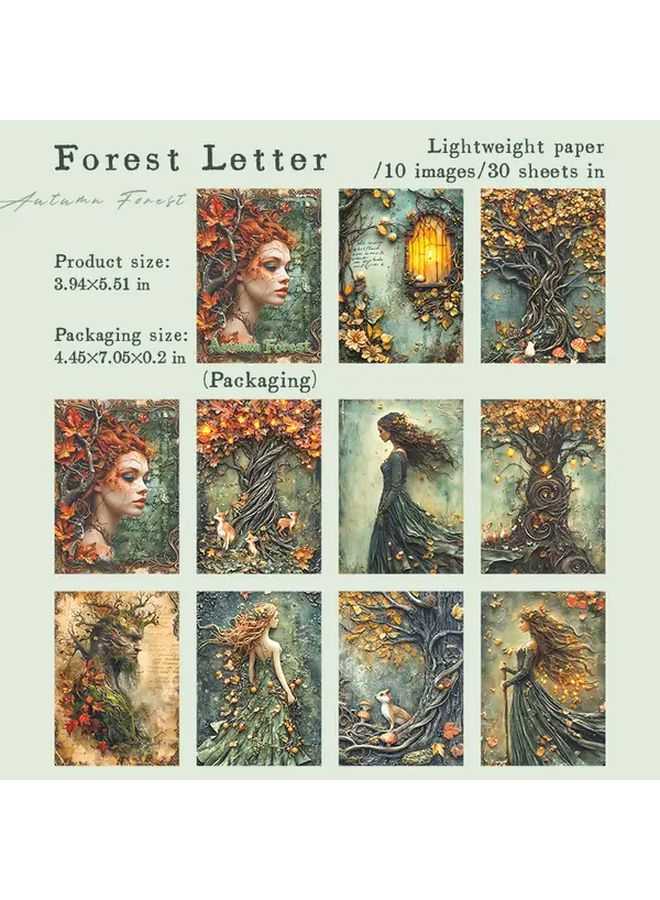 Vintage European Medieval Fantasy Collage Paper Morimine Letter 30 Sheets For Scrapbook - Image 1