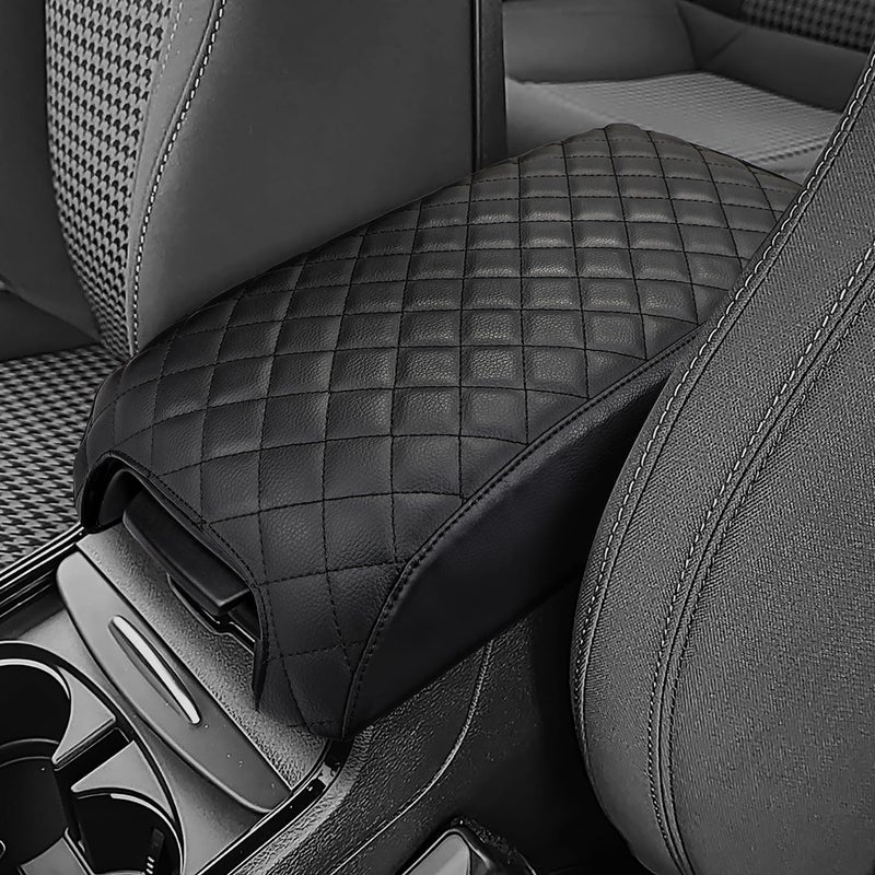 JOYTUTUS Center Console Cover Compatible with 20112024 Charger Chrysler 300 Car Armrest Cover Console Pad Cushion Black Leather Center Console Armrest Cover lid Durable Middle Console Cover