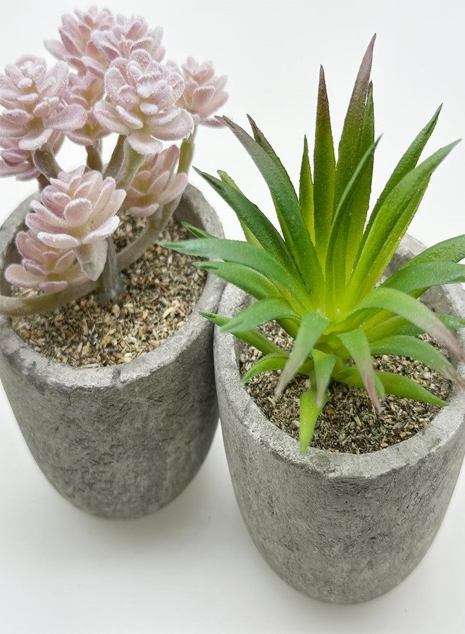 Cayway 6 PCS Artificial Succulents Plants, Mini Fake Plants in Pots, Small Succulents Plants Artificial for Office Desk Home Living Room Table Decor Indoor - Image 4