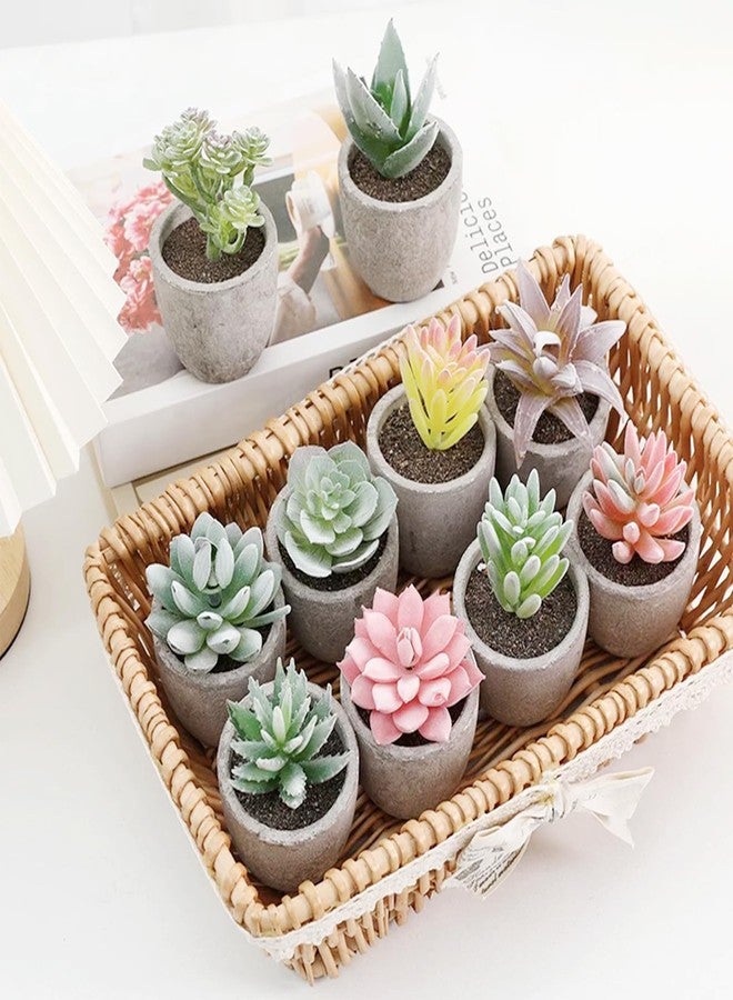 Cayway 6 PCS Artificial Succulents Plants, Mini Fake Plants in Pots, Small Succulents Plants Artificial for Office Desk Home Living Room Table Decor Indoor - Image 3