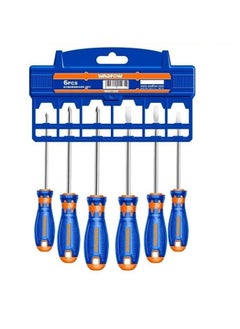 WADFOW Magnetic Screwdriver Set | 6 Pieces Non-Slip Wide Comfortable Handle Screwdriver Set, Micro-Fine Grip, Heavy Duty, Rust Resistant, MAGNETIC TIPS | Craftsman Toolkit For Wet, Oily Hand Work  - Image 1