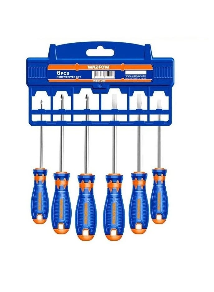 WADFOW Magnetic Screwdriver Set | 6 Pieces Non-Slip Wide Comfortable Handle Screwdriver Set, Micro-Fine Grip, Heavy Duty, Rust Resistant, MAGNETIC TIPS | Craftsman Toolkit For Wet, Oily Hand Work  - Image 1