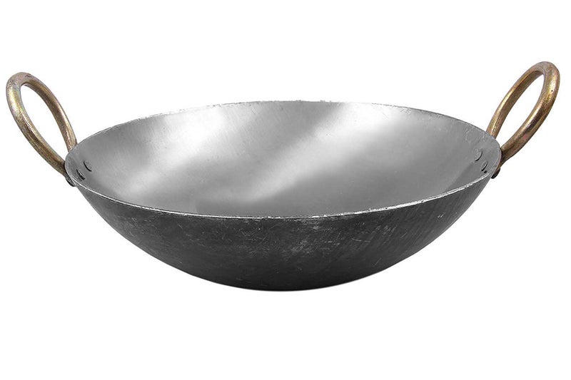 Improvhome Traditional Cast Iron Kadai (Black, 9 in) - Image 2