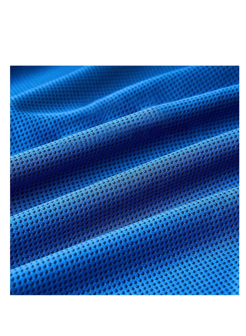 عباءة تغيير سورف بونشو - منشفة شاطئية قادرة على الامتصاص بغطاء رأس، قادرة على التجفيف السريع، تغطية بدلة مبللة، ناعمة وقابلة للحمل لممارسة رياضة ركوب الأمواج، السباحة، والرياضات الخارجية، 55.12 بوصة (زرقاء) - 1 عبوة - Image 5