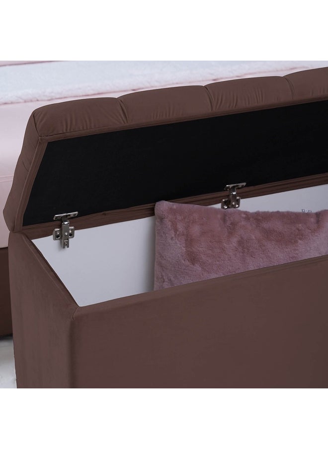 Pan Home Emirates Gigastorage Bench-Velvet~Brown  - Image 4