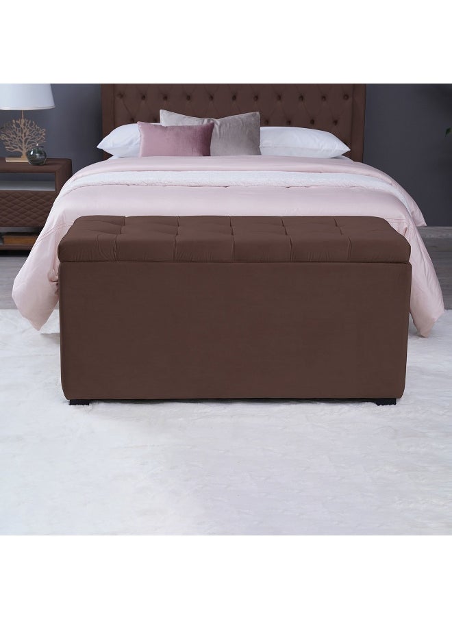 Pan Home Emirates Gigastorage Bench-Velvet~Brown  - Image 2