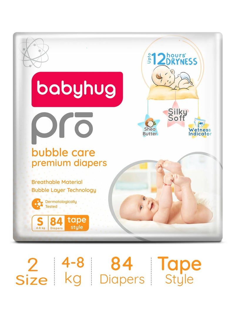 babyhug Babyhug Pro Bubble Care Premium Tape Style Diapers, Size 2, Small - 84 Pieces 