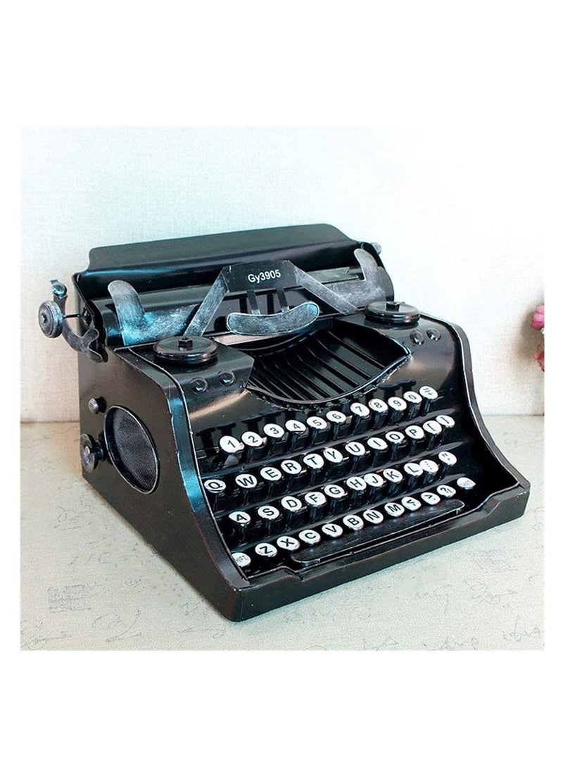 Beauenty Vintage Black Typewriter Model, Classic Antique Decor for Home, Office u0026 Study Room, Non-Functional, Ideal for Movie Props  - Image 1