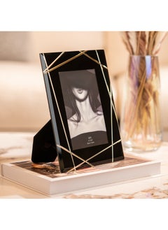 MAAC Home Versatile Line Frame: Chic Black &amp; Golden Décor Accent - Small   Sleek Unique Design Photo Potrait Frame with Distressed Finish for Elegant Look, Ideal for Home Decor, Home Gallery or Family Portraits