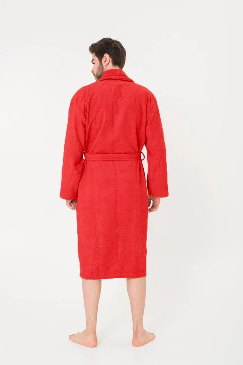 Cotenconcept King Size Cotton Shawl Collar Men's Bathrobe