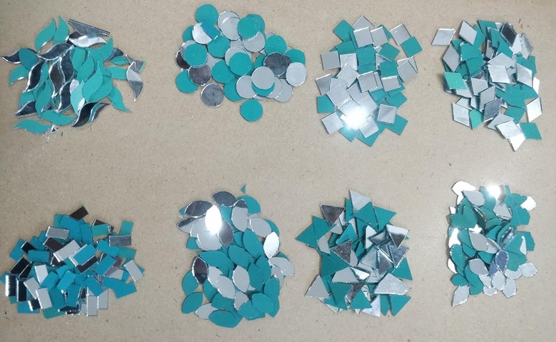 Kilo Cool HVAC 8 Shape Mirror KIT for Jewellery Making, Other Craft Work Like Project, LIPPAN Art, Work Decoration (Total 880 Piece,110 PCS of Each Shape) Free Glue Cone (Combo 8 Shape Mirror)  - Image 4