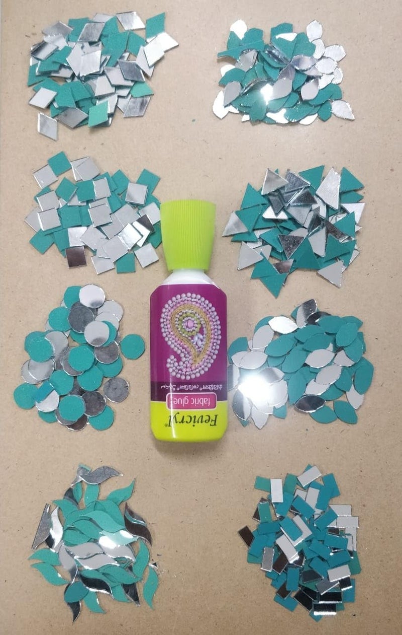 Kilo Cool HVAC 8 Shape Mirror KIT for Jewellery Making, Other Craft Work Like Project, LIPPAN Art, Work Decoration (Total 880 Piece,110 PCS of Each Shape) Free Glue Cone (Combo 8 Shape Mirror)  - Image 3