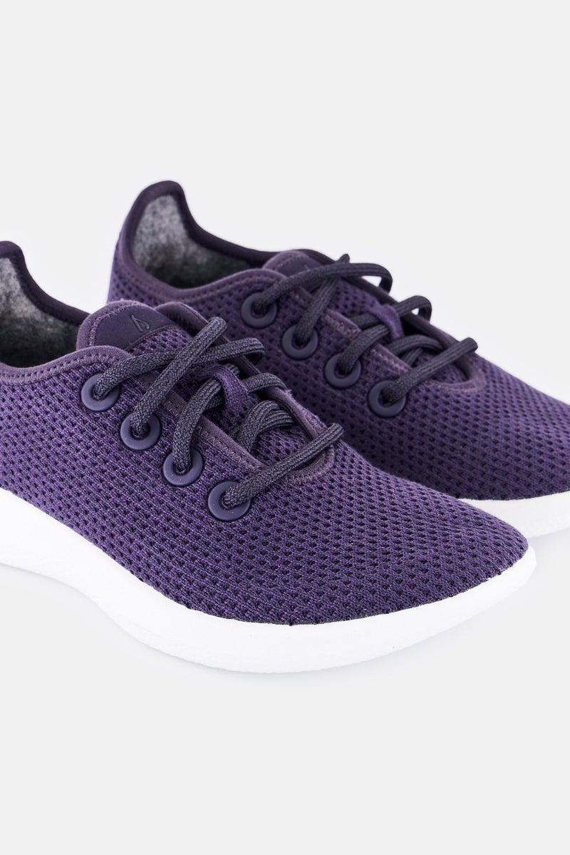 Allbirds Women Wide Lace Up Casual Shoes, Dark Purple - Image 4