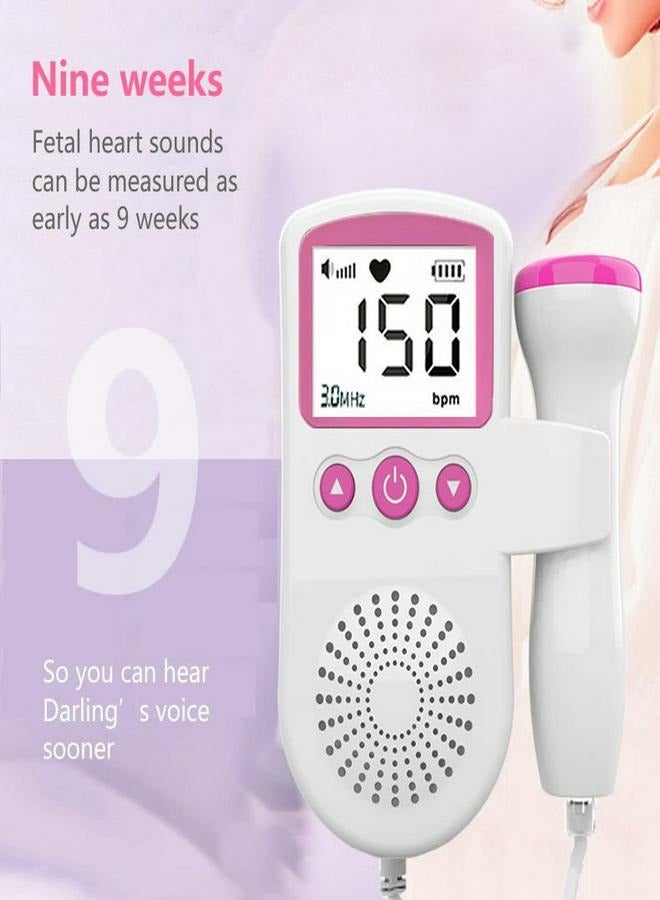 Generic Portable Ultrasound Doppler Fetal Heart Rate Monitor with LCD Screen, High-Sensitivity Probe, Noise Reduction, and Dual Listening Modes  - Image 3