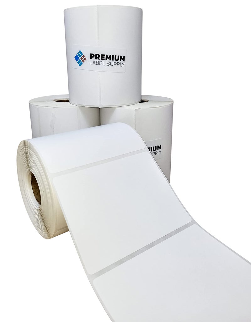 Premium Label Supply 4 x 3 Direct Thermal Labels 2000 Labels 4 Rolls of 500 Top Coated White USA Made