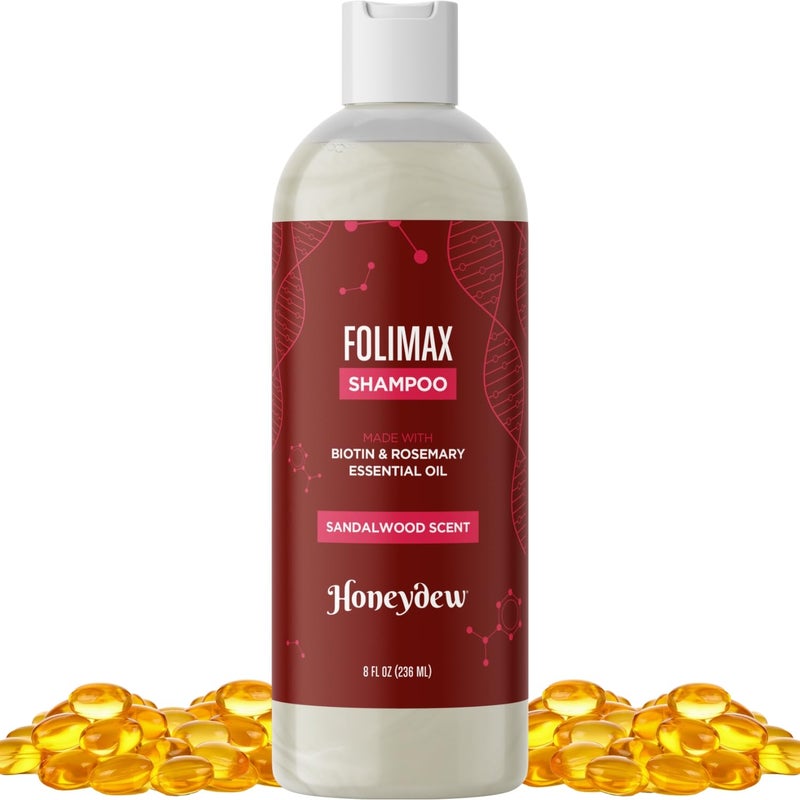 Honeydew Folimax Biotin Shampoo for Thinning Hair - Volumizing Biotin Shampoo for Men & Women's Fine and Thin Hair with Zinc & Rosemary Oil - Color Safe Vegan Sulfate Silicone & Paraben Free (Sandalwood Scent) - Image 1