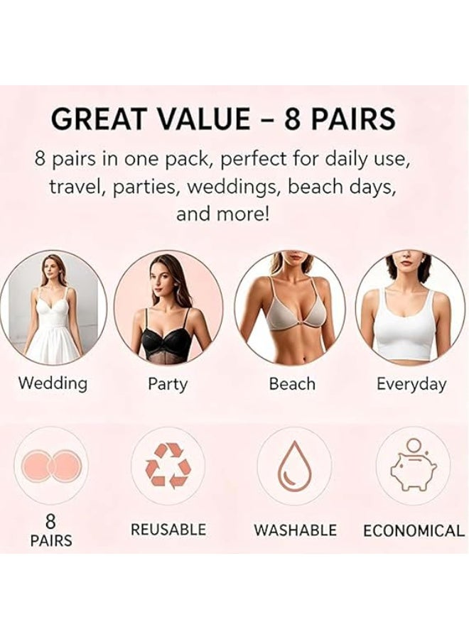 ATRJSZ 8 Pairs Nipple Covers | No show Reusable Adhesive Silicone Pasties - Image 4