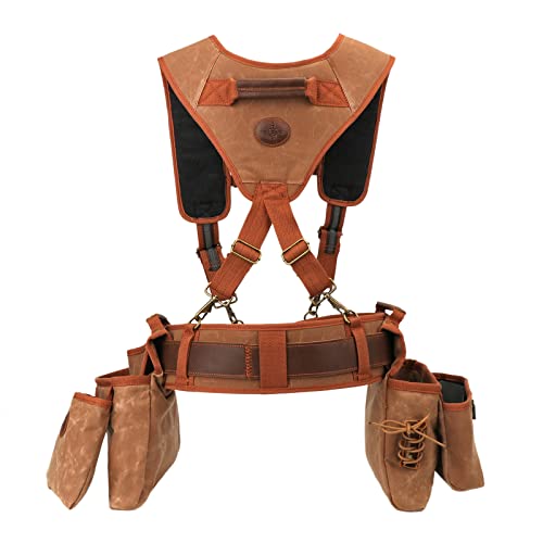 TOURBN Tourbon Detachable Heavy Duty Carpentry Tool Belt with Suspenders Canvas Padded Framing Rig for Construction Framers - Image 3