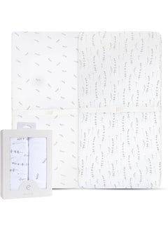 Ely's & Co. Ely's & Co. Changing Pad Cover 2 Pack - Baby Changing Pad Cover with 100% Jersey Cotton - Changing Pad Covers for Girls and Boys, Newborn Essentials (Forest Grey Leaf Floral)  - Image 1