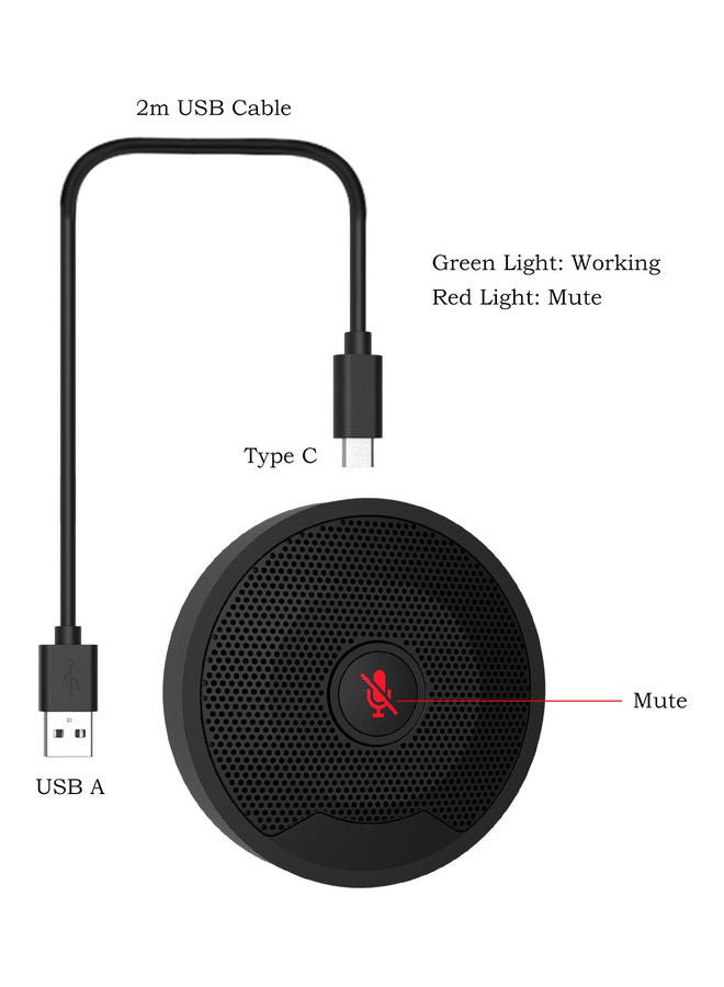 ميكروفون UM10 بمنفذ USB للمؤتمرات أسود - Image 2