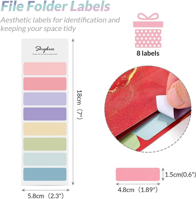 Corslet Expanding File Folder, Aesthetic Folders for School, Accordion File Organizer, Aesthetic Folder with Labels,5 Pockets Important Document Folders (Rose Red Marble File Folder) - Image 2
