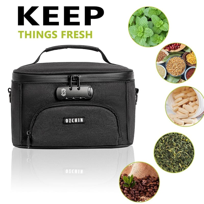 OZCHIN Smell Proof Bag with Combination Lock, Smell Proof Box Activated Carbon Fiber Smoking Accessories, Smell Proof Container, Great Gifts for Fatherâ€™s Day, Premium Odor Proof Bag - Image 2