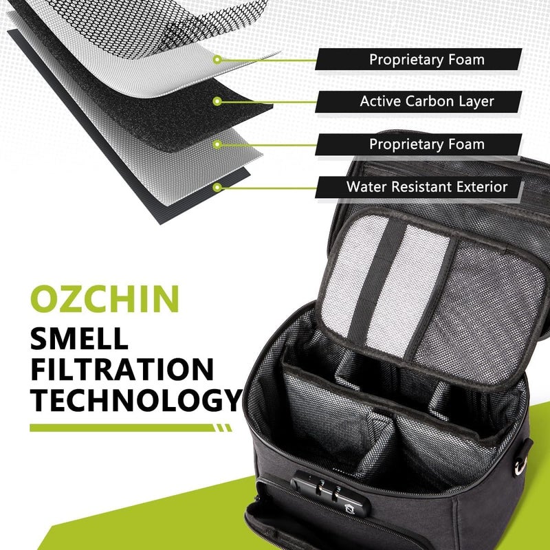 OZCHIN Smell Proof Bag with Combination Lock, Smell Proof Box Activated Carbon Fiber Smoking Accessories, Smell Proof Container, Great Gifts for Fatherâ€™s Day, Premium Odor Proof Bag - Image 3