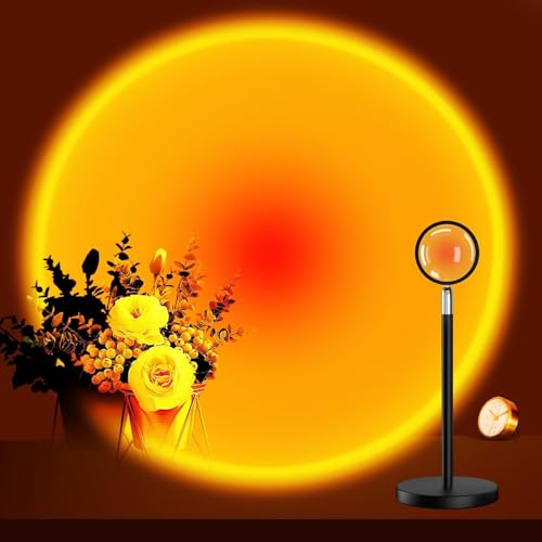 HashWOW® Sunset Night Light 16 Colors Changing Sunset Projection Lamp with Remote | Romantic LED Night Light for Bedroom, Couples, Kids, Adults | Mood Lighting for Home,Party (Multicolor, Plastic) - Image 1