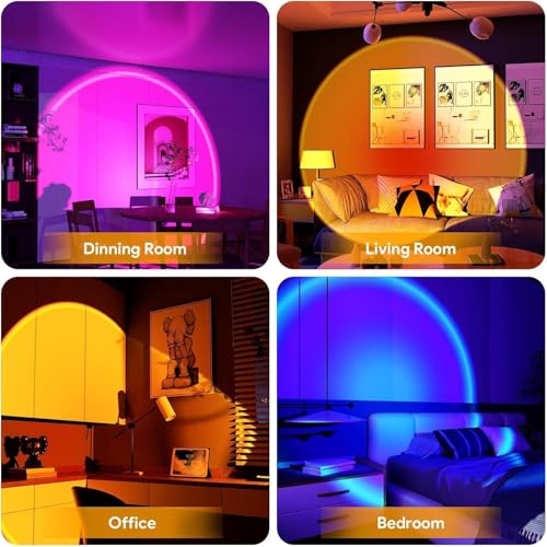 HashWOW® Sunset Night Light 16 Colors Changing Sunset Projection Lamp with Remote | Romantic LED Night Light for Bedroom, Couples, Kids, Adults | Mood Lighting for Home,Party (Multicolor, Plastic) - Image 5