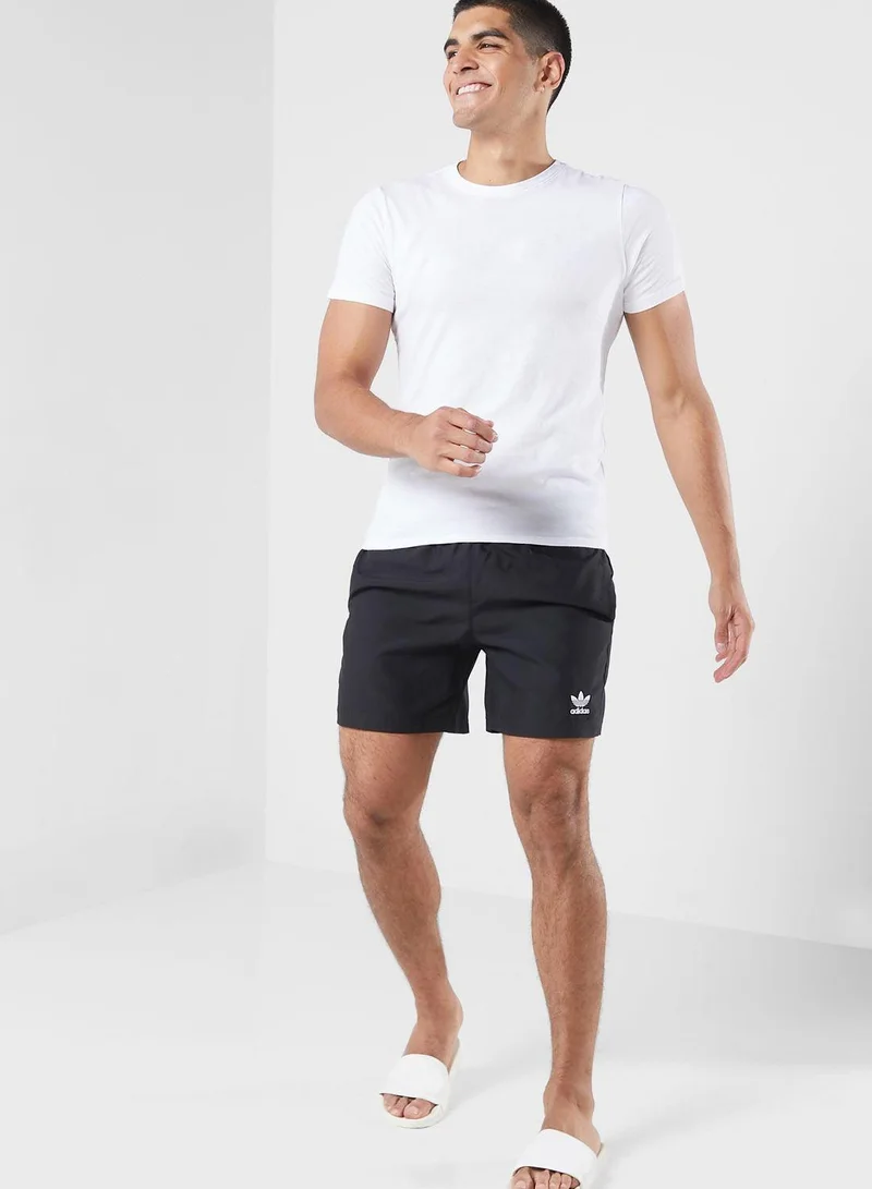 adidas شورت سباحة رجالي أسود صلب من أوري مقاس